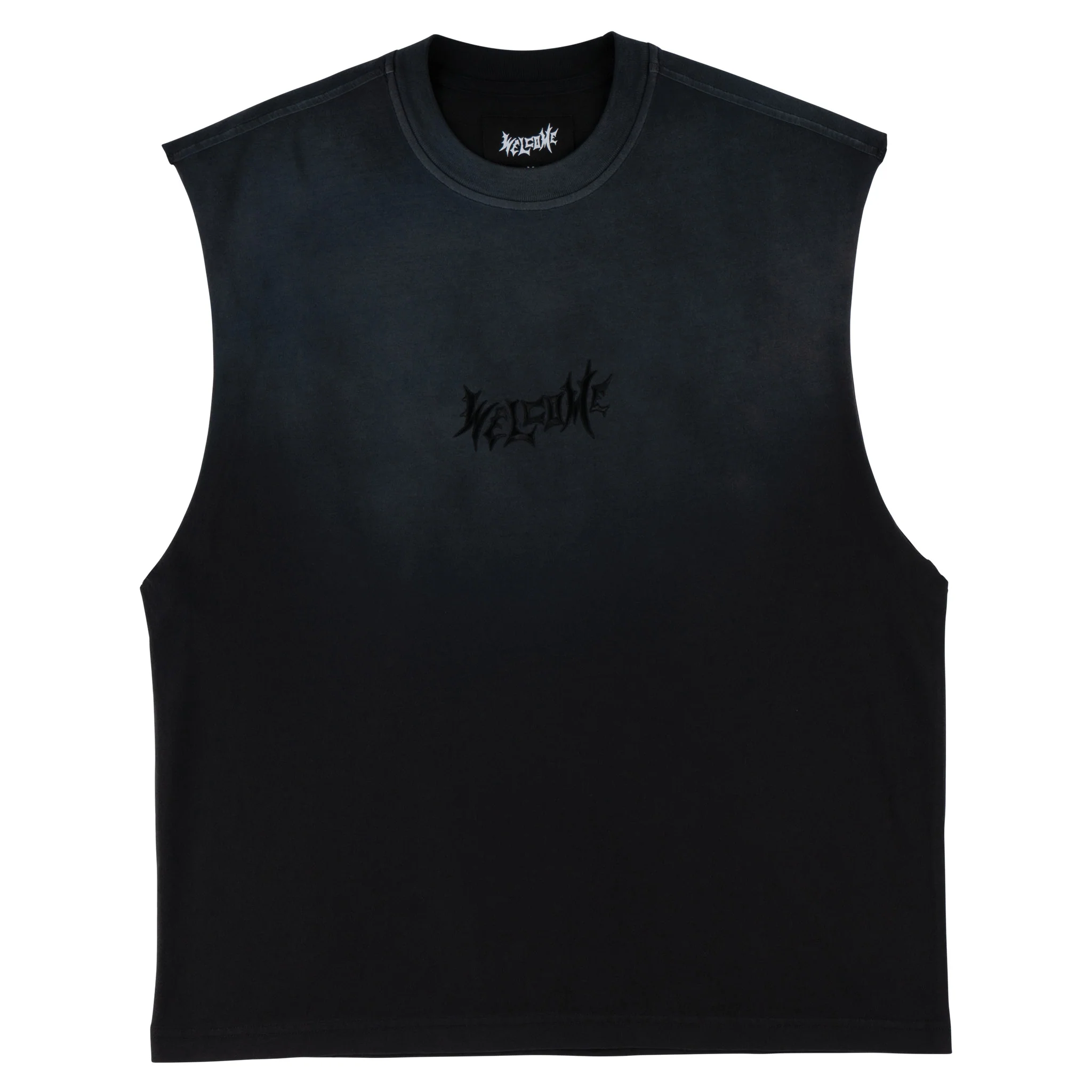 Vamp Embroidered Sun Fade Boxy Sleeveless Knit